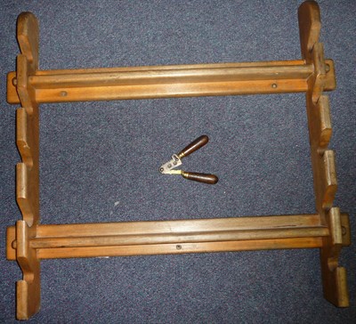 Lot 317 - A Beech Wall Mounted Gun/Sword Rack, of a simple joined frame with five bracket supports, 67cm...