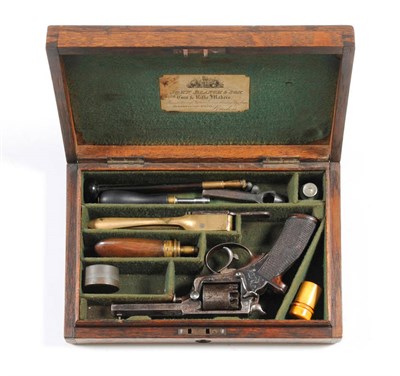 Lot 365 - A 120 Bore 4th Model Tranter Five Shot Percussion Cap Double Action Revolver Retailed by John...