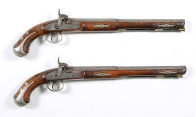 Lot 367 - A Rare Pair of Early 19th Century Percussion Cap Holster Pistols by J A Blake & Co., London,...