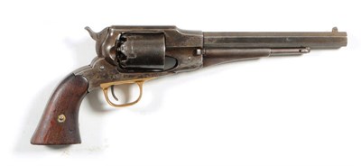 Lot 371 - A US .44 Calibre Remington New Model Army Six Shot Revolver, the 20cm octagonal steel barrel...