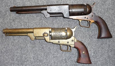 Lot 375 - A Replica of a Colt Six Shot Dragoon Revolver, the cylinder engraved with a battle scene,...