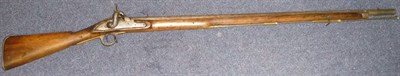 Lot 383 - An East India Company Percussion Cap Smooth Bore Musket, the 99.5cm steel barrel with Indian...