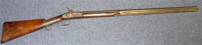 Lot 395 - A 19th Century Percussion Cap Sporting Gun, the 76cm steel barrel with silver line and nipple vent