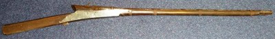 Lot 397 - A 19th Century Afghan Matchlock Long Gun, with plain 101cm tapering steel barrel, four band...