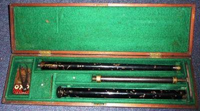 Lot 400 - A 19th Century Walking Cane Air Gun, the 94cm black enamelled steel cane in two sections, the upper