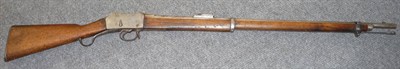 Lot 410 - A Victorian 1876 Martini Enfield Mark II Rifle, with 82.5cm steel barrel, the lock plate...