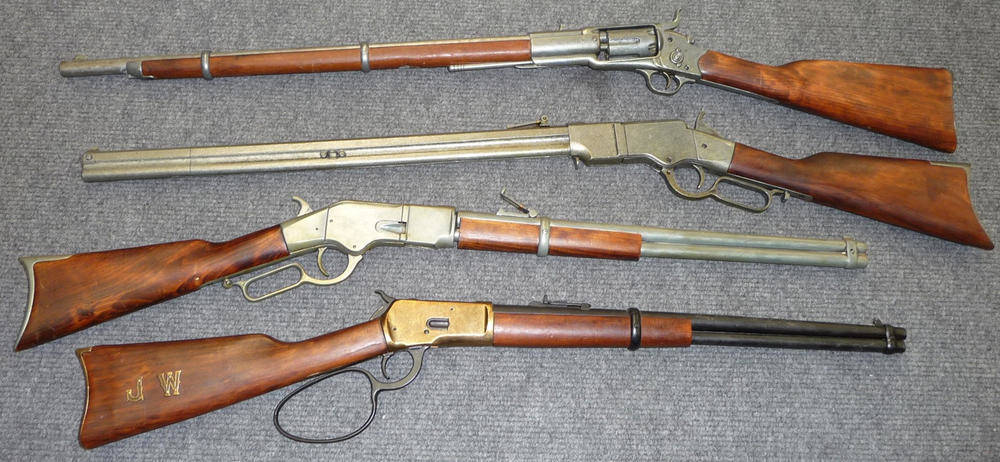 Lot 414 - A Replica of a Colt Six Shot Revolving Rifle;