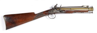 Lot 424 - An Early 19th Century Flintlock Coaching Blunderbuss, the 28cm three stage brass barrel with...