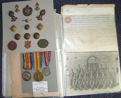 Lot 12 - A First World War Trio, awarded to 2.LIEUT. G.L.SALKELD., of No.1 Section Northumbrian Reserve...