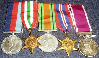 Lot 25 - A Second World War Group of Five Medals, awarded to S-6349 SJT.A.C.ILSLEY .R.A.S.C., comprising...