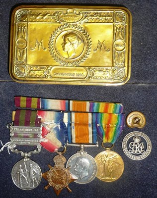 Lot 31 - A Group of Four Medals comprising an India Medal awarded to 4045 Pte.C,Green 1st Bn Dorset...