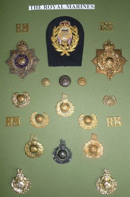 Lot 68 - A Collection of Twenty Badges and Buttons to the Royal Marines, nineteen to the Northumberland...