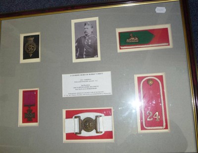 Lot 69 - Militaria, comprising a framed tribute to "A Geordie Hero of Rorke's Drift"William Wilson Allen...