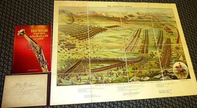 Lot 86 - The Lancashire Hero - Come On the Greys - a linen backed chromolithographic battle plan "The...