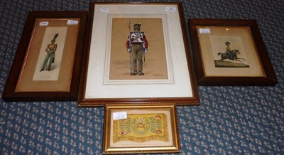 Lot 89 - John Mollo - Portrait Study of a Soldier of 58th Regiment, standing, signed and dated 1957,...