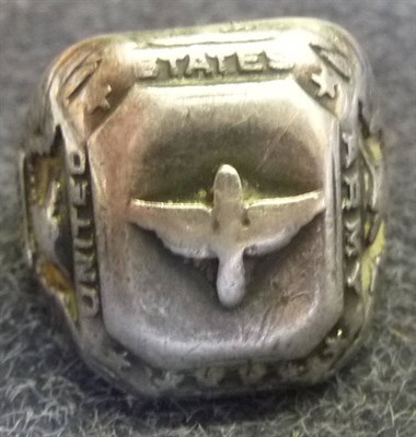 Lot 91 - An American Second World War Air Division Silver Ring, in the style of a signet ring, the...