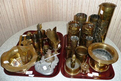 Lot 97 - A Collection of Thirty Three Pieces of First World War Trench Art, including three pairs of...