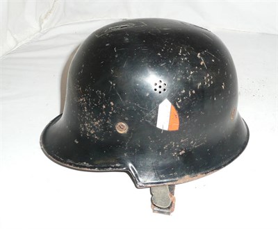 Lot 117 - A Second World War German Police M34 Helmet, with early slanted pattern National Shield and...