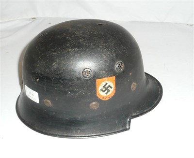 Lot 118 - A Second World War German Police M34 Double Decal Helmet, with 'Salt Shaker' vents, standard Police