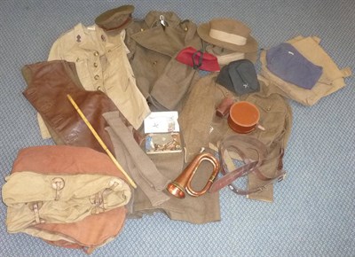 Lot 126 - A Second World War Uniform to a Major of the Royal Engineers, comprising greatcoat, battle...