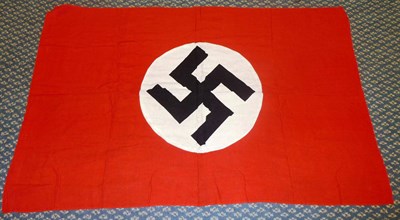 Lot 141 - A German Third Reich NSDAP Banner, in cotton, one side appliqued with white rayon circle...