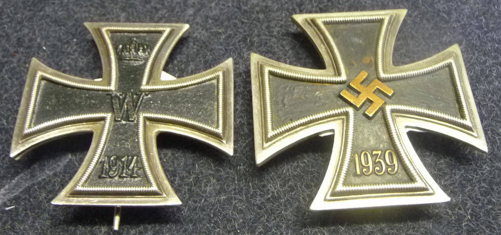 Lot 144 - A German Third Reich Iron Cross, First Class, of concave type, with sword shape pin; a German First