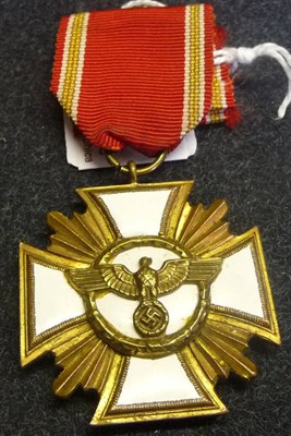 Lot 149 - An NSDAP Long Service Cross in Gold, for 25 years, with ribbon.