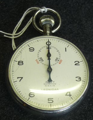 Lot 166 - A German "Leonidas" U-boat Stopwatch, in a chromium plated case, the white dial with black...