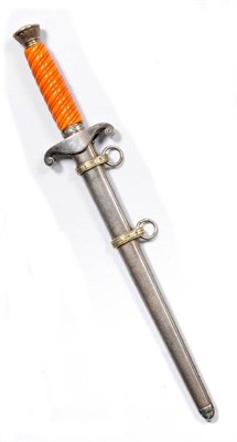 Lot 171 - A German Third Reich Army Officer's Dagger, the double edge steel blade by Carl Eickhorn, with...