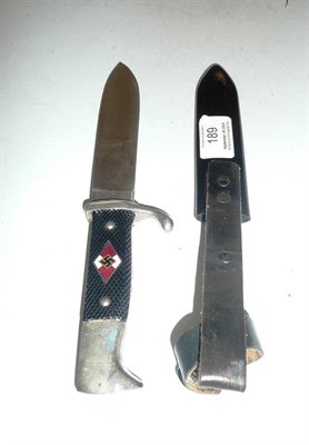 Lot 189 - A Copy of a German Third Reich Hitler Youth Knife, the single edge steel blade etched with RZM logo