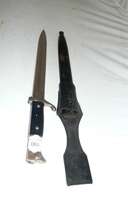 Lot 190 - A German Third Reich Parade Bayonet, the single edge fullered steel blade stamped with a...