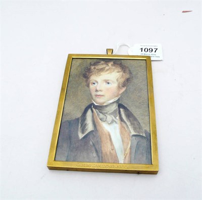 Lot 1097 - English School, circa 1840: Portrait Miniature of James Hamilton Bell, with curly brown hair...