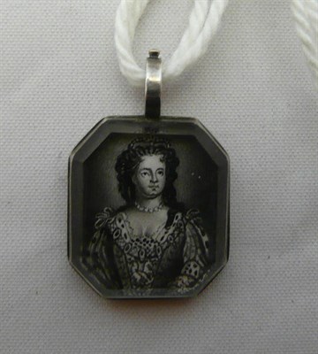 Lot 1098 - English School, 18th century: Portrait Miniature of a Queen, probably Queen Anne, half length,...