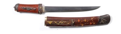 Lot 205 - An 18th Century Japanese Tanto Dagger, the 20.5cm steel blade with one piece white metal...