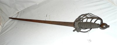 Lot 229 - A Late 17th/Early 18th Century Back Sword, the 78cm double fullered steel blade (rusted)...