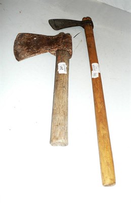 Lot 241 - A 19th Century Axe, the 15cm slender downcurved steel socket head stamped J.L., with slender...