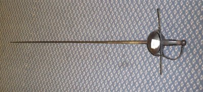 Lot 248 - A 16th Century Cup Hilt Rapier, the 99.5cm tapering diamond section steel blade with a fuller...