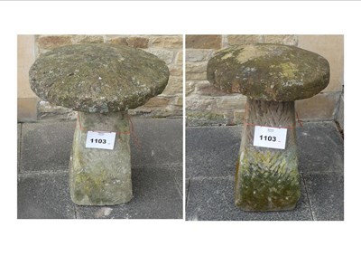 Lot 1103 - A Pair of 17th Century Staddle Stones, 73.5cm high, 61cm diameter