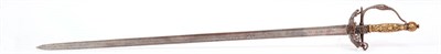 Lot 254 - A 17th Century Mortuary Broadsword, the 81cm double edge steel blade dated 1660 (to commemorate the