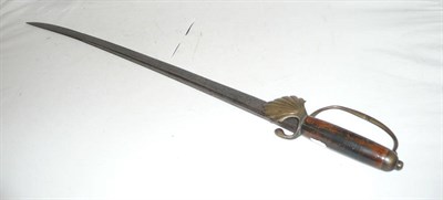 Lot 258 - A 17th Century Military Hanger, the 61cm slightly curved single edge steel blade with a narrow...