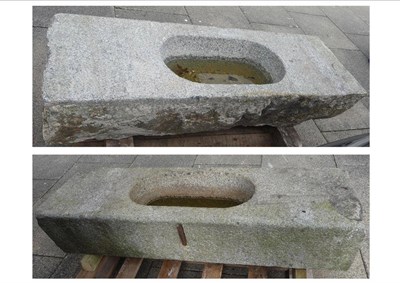 Lot 1105 - A Pair of Napoleonic Prisoner Carved Granite Horse Troughs, 145cm by 45.5cm by 30.5cm