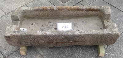 Lot 1109 - A 19th Century Gritstone Rectangular Trough, 104cm by 35.5cm by 20.5cm