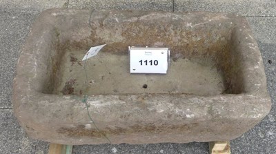 Lot 1110 - An 18th Century Gritstone Rectangular Trough, 81cm by 45.5cm by 30.5cm