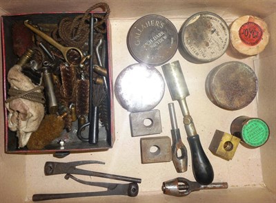 Lot 321 - A Quantity of Gun Accessories, including two wad punches, cartridge extractor, five bullet...