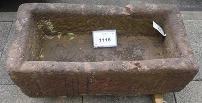 Lot 1116 - A Red Sandstone Rectangular Trough, 99cm by 35.5cm by 20.5cm