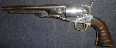 Lot 386 - A Colt Model 1860 Army Six Shot Percussion Cap Revolver, the 20cm case hardened steel barrel...