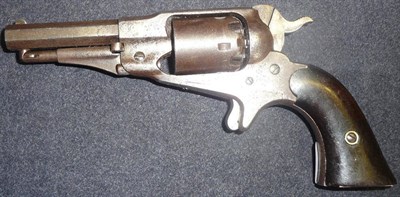 Lot 392 - A Remington Pocket Model Five Shot Percussion Cap Revolver, the 7.7cm octagonal steel barrel...