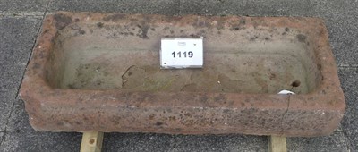 Lot 1119 - A Red Sandstone Rectangular Trough, 96.5cm by 38cm by 28cm