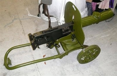 Lot 415 - A Deactivated 1943 Russian Maxim 1910 7.62mm Heavy Machine Gun, with 71cm fluted barrel, snow...