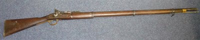 Lot 419 - A Victorian Snider-Enfield 1860 Mark II Three Band Musket, the 90cm steel barrel with hinged ladder